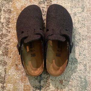 Black Wool Birkenstocks